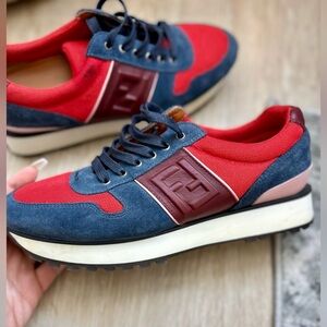 Fendi Red and Blue Sneakers